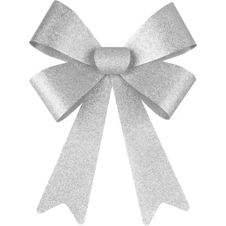 MagicHome Karácsonyi Dekoráció masni, ezüst, 38 x 30 cm