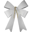 MagicHome Karácsonyi Dekoráció masni, ezüst, 38 x 30 cm