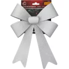 MagicHome Karácsonyi Dekoráció masni, ezüst, 38 x 30 cm