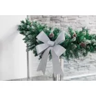 MagicHome Karácsonyi Dekoráció masni, ezüst, 38 x 30 cm