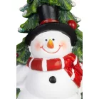 MagicHome karácsonyi dísz, Hóember karácsonyfával, 10 x 9.5 x 20 cm
