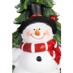   MagicHome karácsonyi dísz, Hóember karácsonyfával, 10 x 9.5 x 20 cm