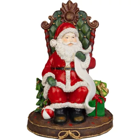 MagicHome Karácsonyi Dekoráció, Mikulás trónon, 14x14x20 cm