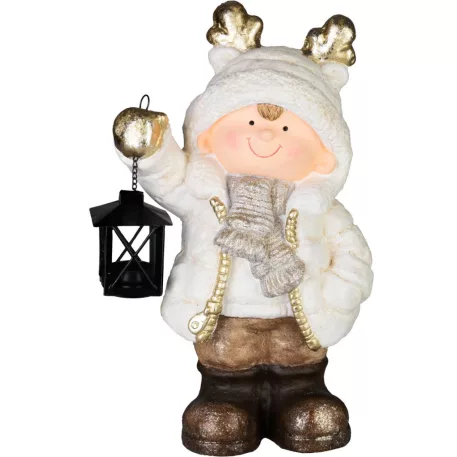 MagicHome Karácsonyi Dekoráció Fiú, lámpával, 23 x 16.5 x 42 cm