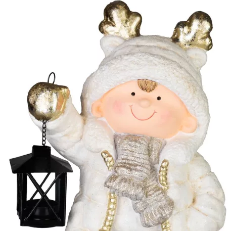 MagicHome Karácsonyi Dekoráció Fiú, lámpával, 23 x 16.5 x 42 cm