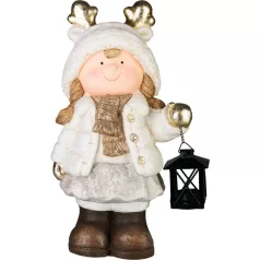   MagicHome Karácsonyi Dekoráció Lány, lámpával, 22.8 x 15 x 40 cm