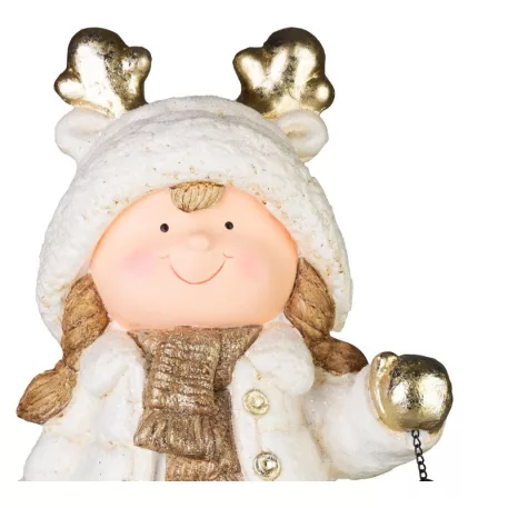 MagicHome Karácsonyi Dekoráció Lány, lámpával, 22.8 x 15 x 40 cm