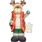 MagicHome Karácsonyi Dekoráció, Fiú Rénszarvas, LED, 22 x 17 x 43 cm