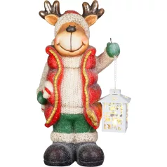   MagicHome Karácsonyi Dekoráció, Fiú Rénszarvas, LED, 22 x 17 x 43 cm