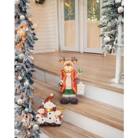 MagicHome Karácsonyi Dekoráció, Fiú Rénszarvas, LED, 22 x 17 x 43 cm