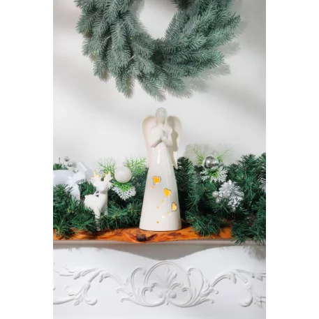 MagicHome karácsonyfadekoráció, Angyal, LED, 9x9.3x26 cm