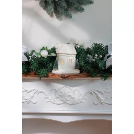 MagicHome Karácsonyi Dekoráció, Ház, LED, 9x15x17 cm