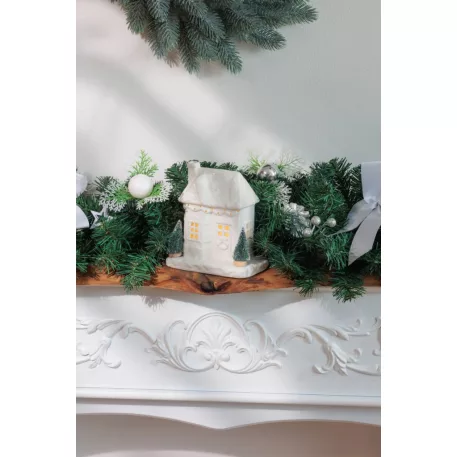 MagicHome Karácsonyi Dekoráció, Ház, LED, 9x15x17 cm