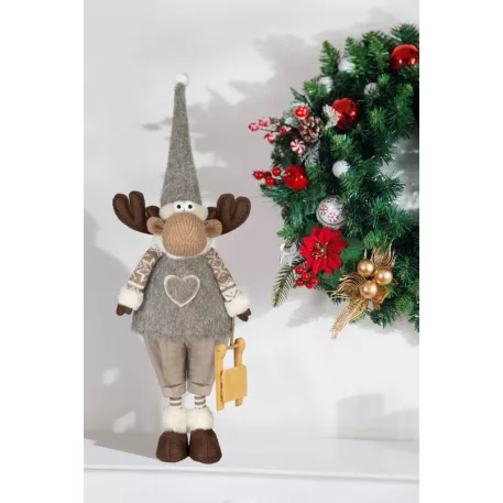 MagicHome Karácsonyi Dekoráció, Fiú Rénszarvas, 21 x 13 x 53 cm