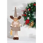 MagicHome Karácsonyi Dekoráció, Lány Rénszarvas, 21 x 13 x 53 cm