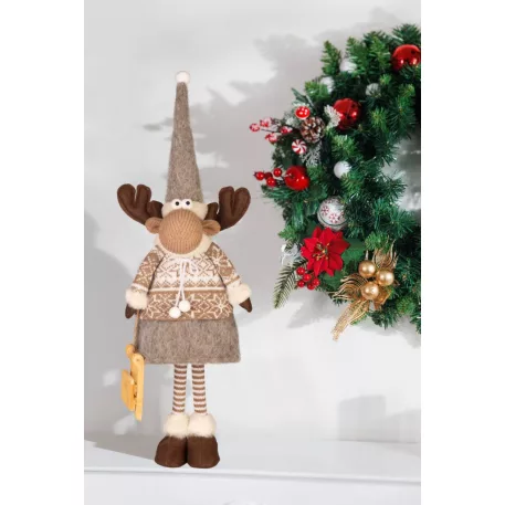 MagicHome Karácsonyi Dekoráció, Lány Rénszarvas, 21 x 13 x 53 cm