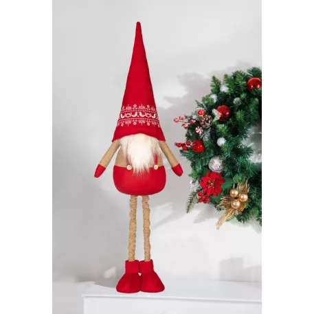 MagicHome Karácsonyi Dekoráció, Törpe, kihúzható lábakkal, 21 x 13 x 90 cm