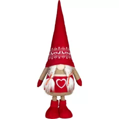   MagicHome Karácsonyi Dekoráció, Törpe, Lány kihúzható lábakkal, 21 x 13 x 90 cm