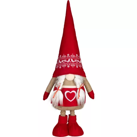 MagicHome Karácsonyi Dekoráció, Törpe, Lány kihúzható lábakkal, 21 x 13 x 90 cm