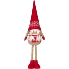 MagicHome Karácsonyi Dekoráció, Törpe, Lány kihúzható lábakkal, 21 x 13 x 90 cm