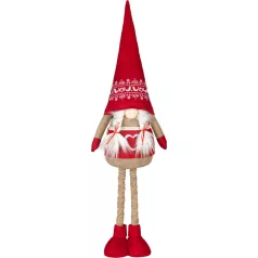   MagicHome Karácsonyi Dekoráció, Törpe, Lány kihúzható lábakkal, 21 x 13 x 90 cm