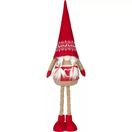 MagicHome Karácsonyi Dekoráció, Törpe, Lány kihúzható lábakkal, 21 x 13 x 90 cm