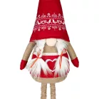 MagicHome Karácsonyi Dekoráció, Törpe, Lány kihúzható lábakkal, 21 x 13 x 90 cm