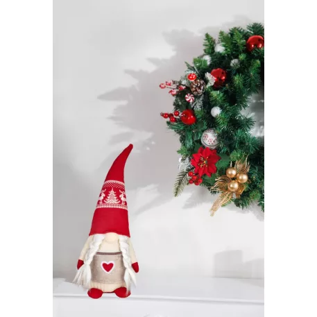 MagicHome Karácsonyi Dekoráció,  Törpe, Lány, 17 x 15 x 45 cm