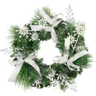MagicHome karácsonyi koszorú, natúr, masnikkal, 35 cm