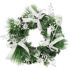 MagicHome karácsonyi koszorú, natúr, masnikkal, 35 cm