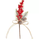 MagicHome karácsonyfaág, bogyós, piros, 23 cm