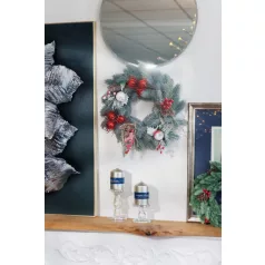 MagicHome karácsonyfaág, bogyós, piros, 23 cm