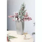 MagicHome karácsonyfaág, tobozos bogyók, piros, 34 cm