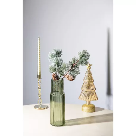 MagicHome karácsonyfaág, fenyő tobozzal, 29 cm