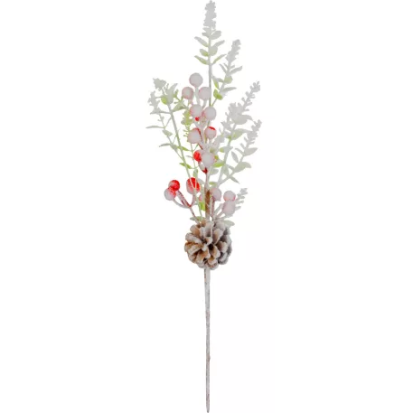 MagicHome karácsonyi gally, havas, 46 cm