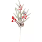 MagicHome karácsonyfaág, havas, nyilakkal, 34 cm