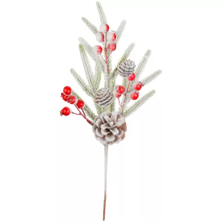 MagicHome karácsonyfaág, havas, nyilakkal, 34 cm