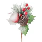 MagicHome karácsonyi gally, havas, 17 cm