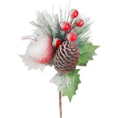 MagicHome karácsonyi gally, havas, 17 cm