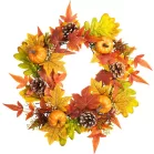 MagicHome Nature koszorú, ősz, narancs, juharlevelek, 40 cm