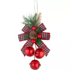MagicHome karácsonyfadísz, függő, piros, 15 cm