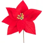 MagicHome karácsonyi virág, mikulásvirág, piros, 21 cm, virágméret: 16,5 cm