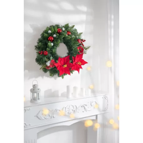 MagicHome karácsonyi virág, mikulásvirág, piros, 24 cm