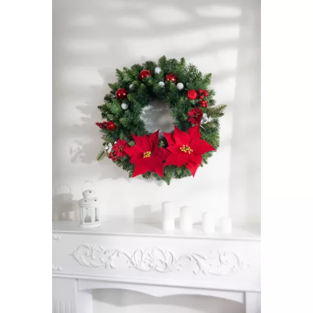 MagicHome karácsonyi virág, mikulásvirág, piros, 24 cm