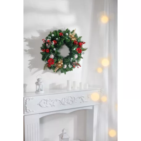 MagicHome karácsonyi virág, mikulásvirág, piros, 24 cm