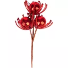 MagicHome karácsonyfaág, golyókkal, piros, 22 cm