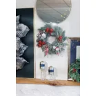 MagicHome karácsonyfaág, golyókkal, piros, 22 cm