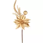 MagicHome karácsonyi ágacska, mikulásvirággal, arany, 24 cm