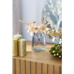   MagicHome karácsonyi ágacska, mikulásvirággal, arany, 24 cm