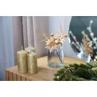 MagicHome karácsonyi ágacska, mikulásvirággal, arany, 24 cm